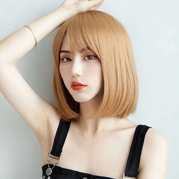 1Pc Linen Gold 30.48cm Fashion Design Wig