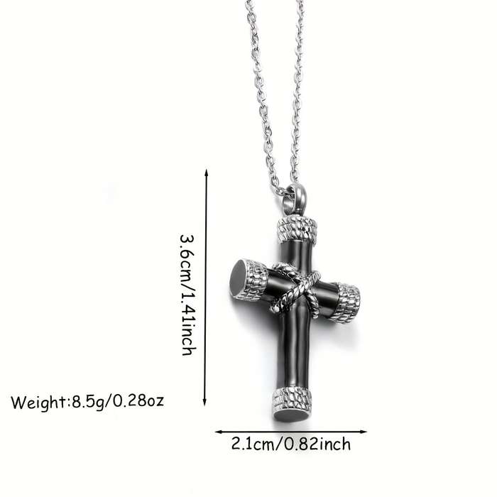 1 Piece Steel Cross Can Be Opened Jesus Theme Pendant