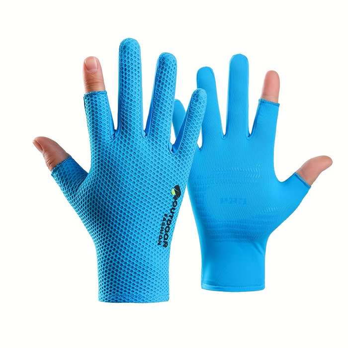 1 Pair Blue One Size Outdoor Sports Gloves