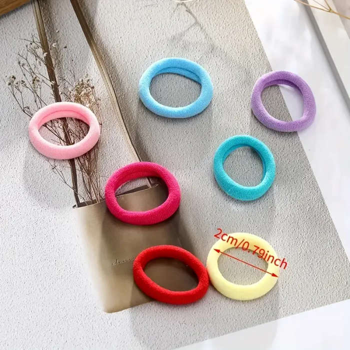 100Piece Vibrant Colorful Elastic Hair Bands For Girls