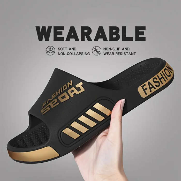 A Pair Of Unisex Stylish Sports Slippers In A-Brown 7.5-8