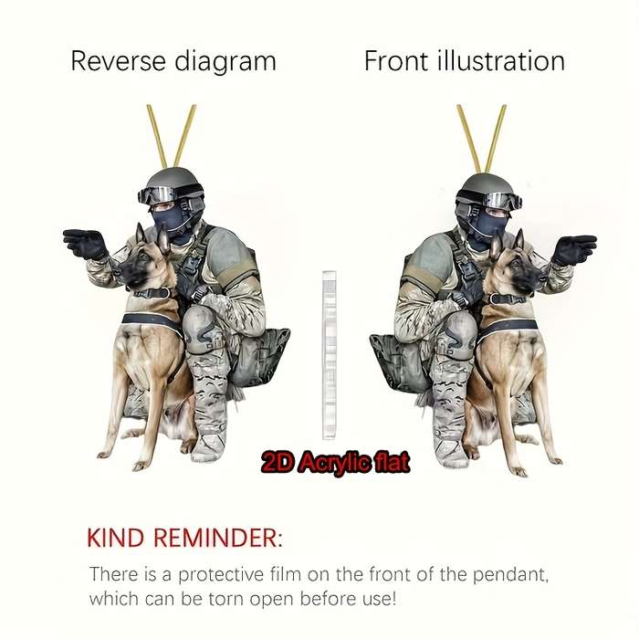 1pc 2D Flat   1 Acrylic Training Dog Car Rearview Mirror Pendant  Multi-Functional Pendan