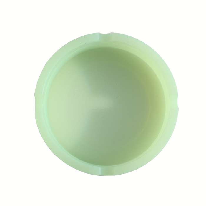 1pc Glow-in-the-Dark Silicone Ashtray Food-Grade Odorless Compact Circular Design for Office