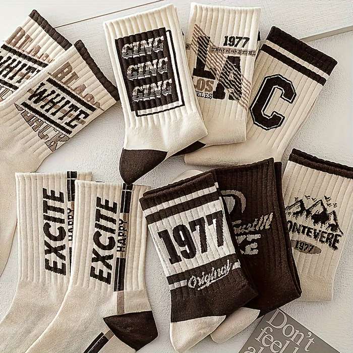 8 Pairs Of Coffee Color Mid Calf Socks Sock One Size
