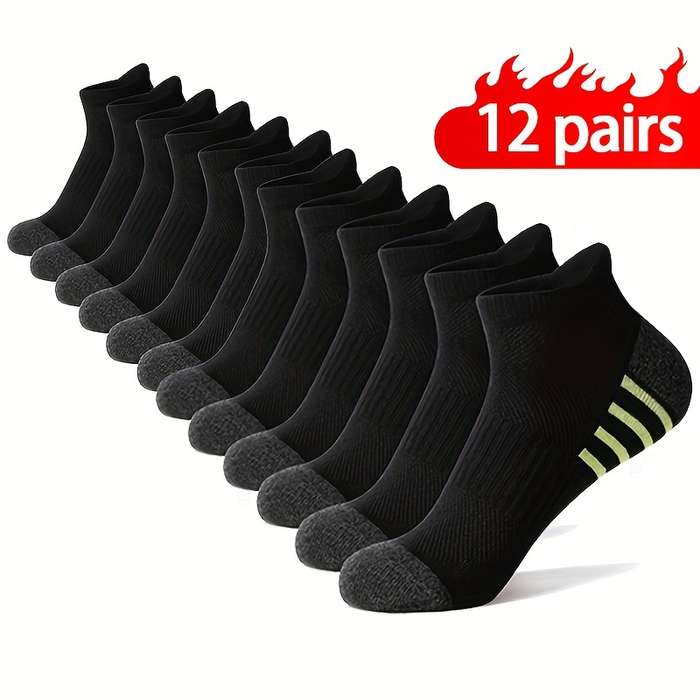 12 Pairs White And Gray One Size High Elastic Socks