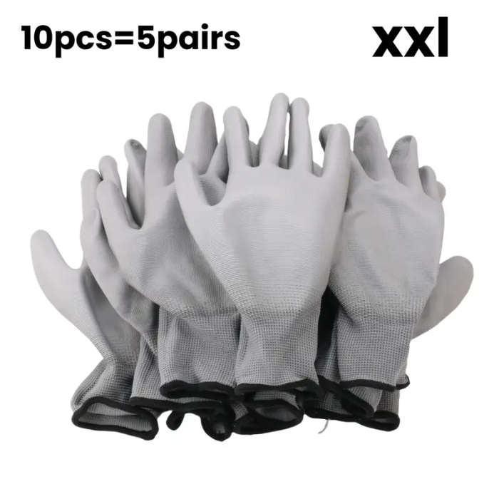 10pcs Outdoor Multifunctional Gray Gloves Size XXL Anti-slip and Wear-resistant Suitable for Gardeni
