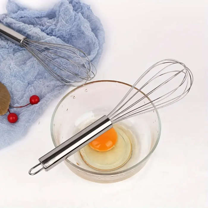 3 Piece Stainless Steel Whisk Set - Includes 20.32cm, 25.4cm, and 30.48cm