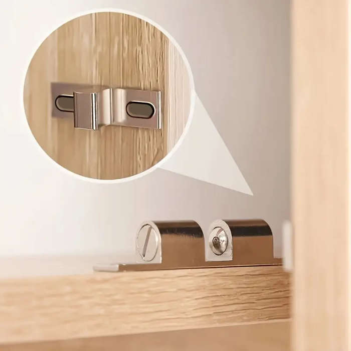 1pc Polished Metal Cabinet Door Catch Zinc Alloy Snap-On Bumper for Kitchen Cupboard Touch Remote Co
