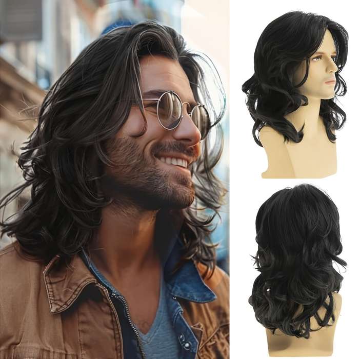 1Pc Dark Brown 55.88cm Fashion Design Wig