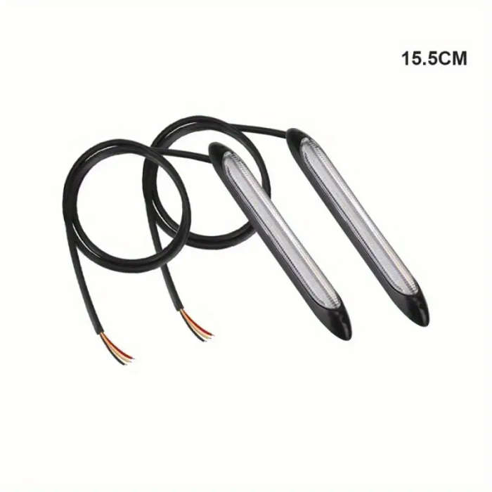 2pcs 15.5cm 12V LED Daytime Running Lights White Yellow Strip