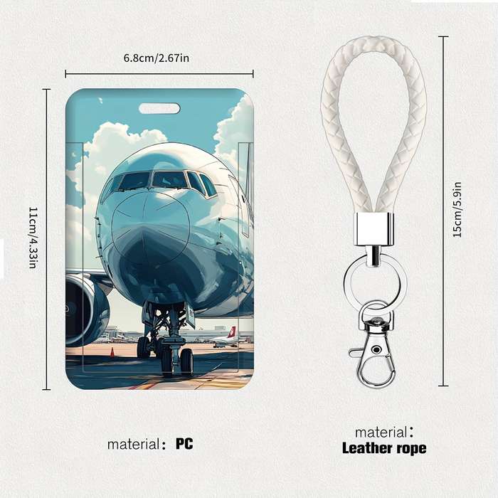 1pc A Set of Airport Illustration Series Card Sleeves Cute and Practical with Hole Punch for Sch