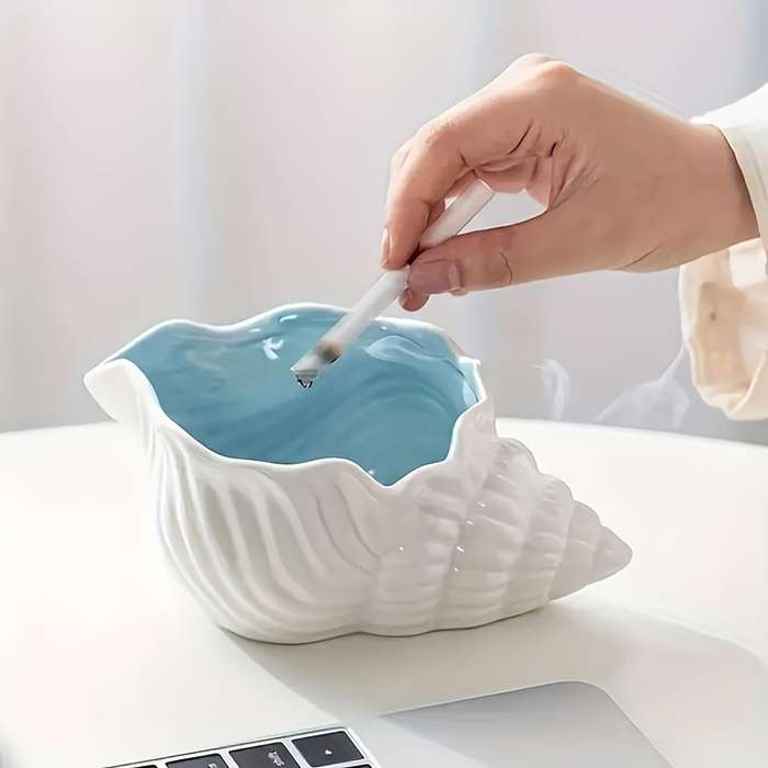 1pc Ocean-Themed Ceramic Starfish Ashtray Handcrafted Nautical Decor with Realistic Sea Textur