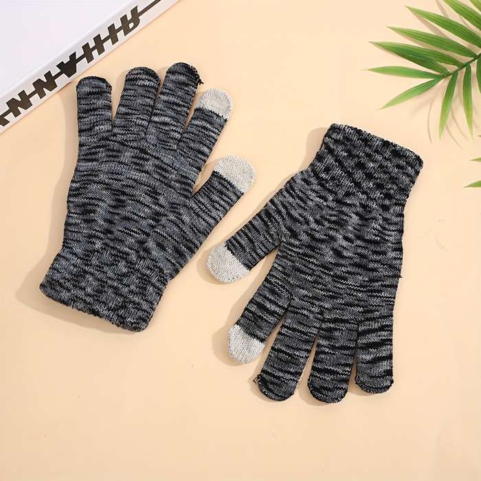 1 Pair Rose Red Color Warm Gloves