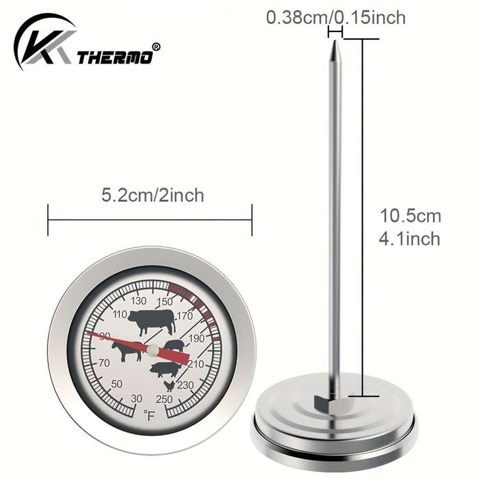 1pc Stainless Steel Instant Read Thermometer for BBQ Kitchen Dual Celsius Fahrenheit Display P