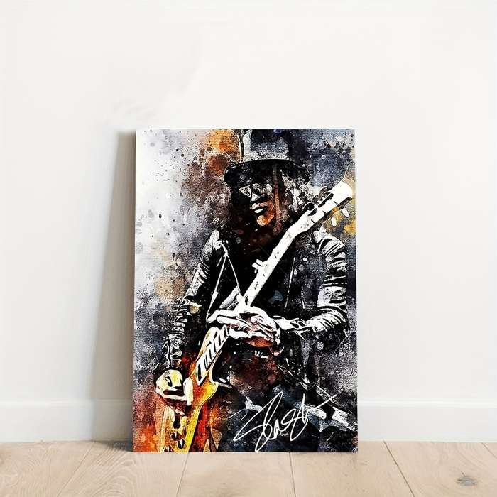 1pc  Frameless Slash Tribute Vintage Guitarist Canvas Poster Rock 'n' Roll Wall Art with Vibra