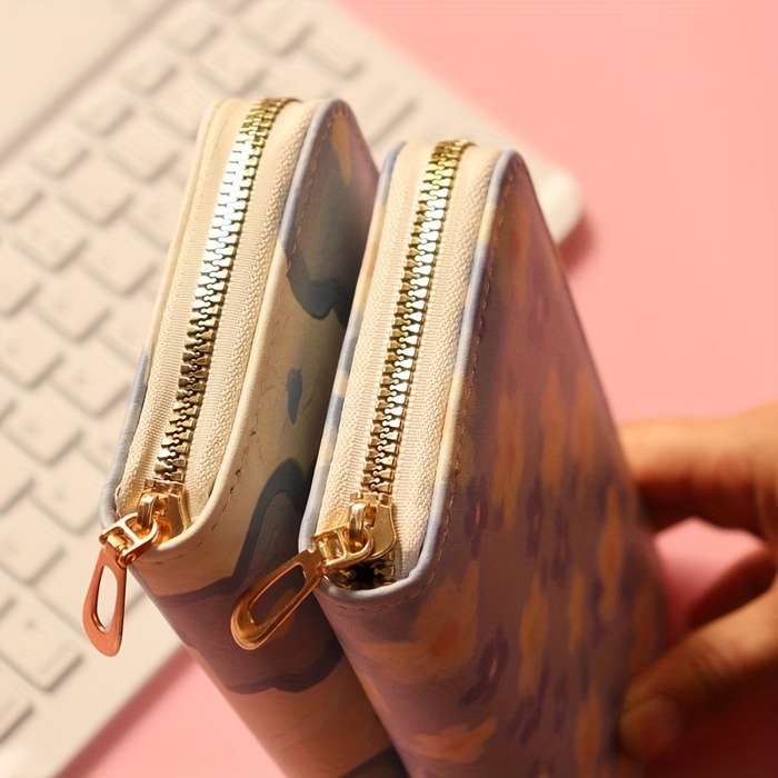 1pc Women'S Fresh Floral Pattern Long Wallet with Large Capacity Multi-Card Slots Coin Purse Car