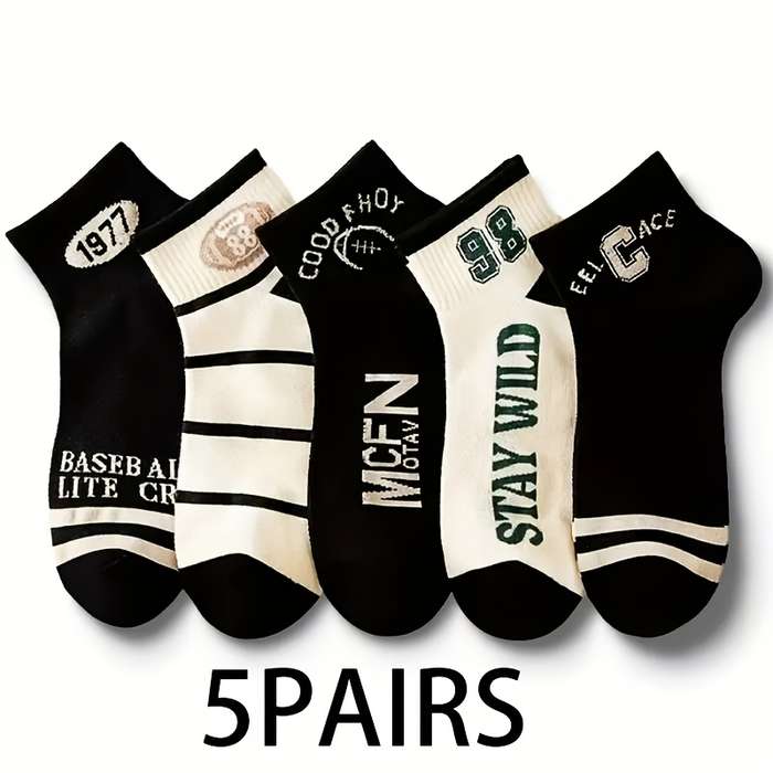 5 Pairs Of Mixed Colors One Size High Elastic Socks