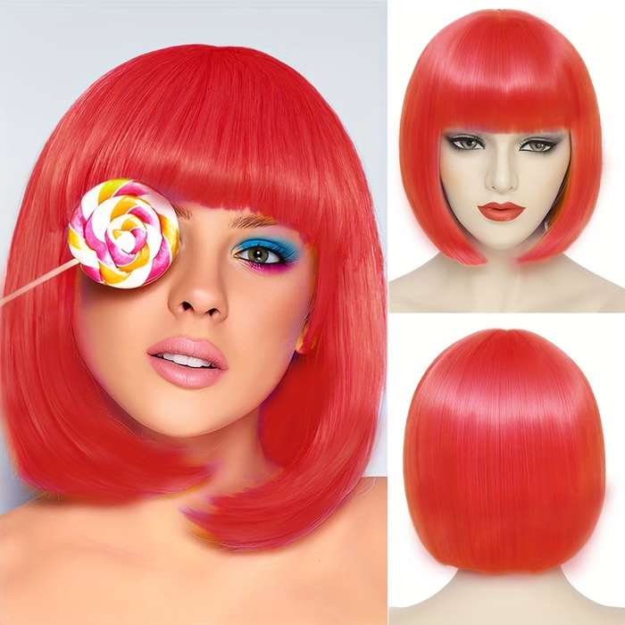 1Pc Orange 25.4cm Fashion Design Wig