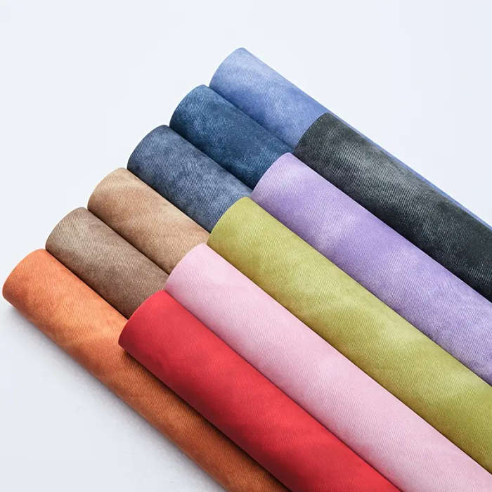 1 x 11.8X53 inch Faux Denim Leather Fabric Roll Pink