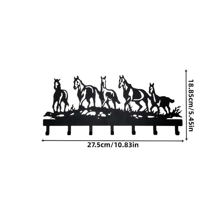 5-Horse Metal Wall Art HooksStylish Key Coat and Bag Holder for Living Room Office or Bathroo