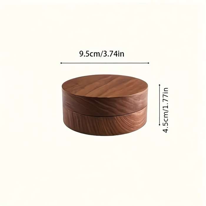 1pc Wooden Ashtray with Lid Round Stainless Steel Wood Design for Living Room and Office Us