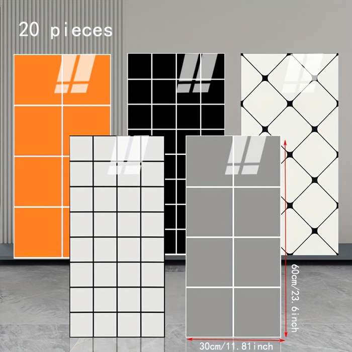 20 Pieces Wall StickersBright red 18 grid