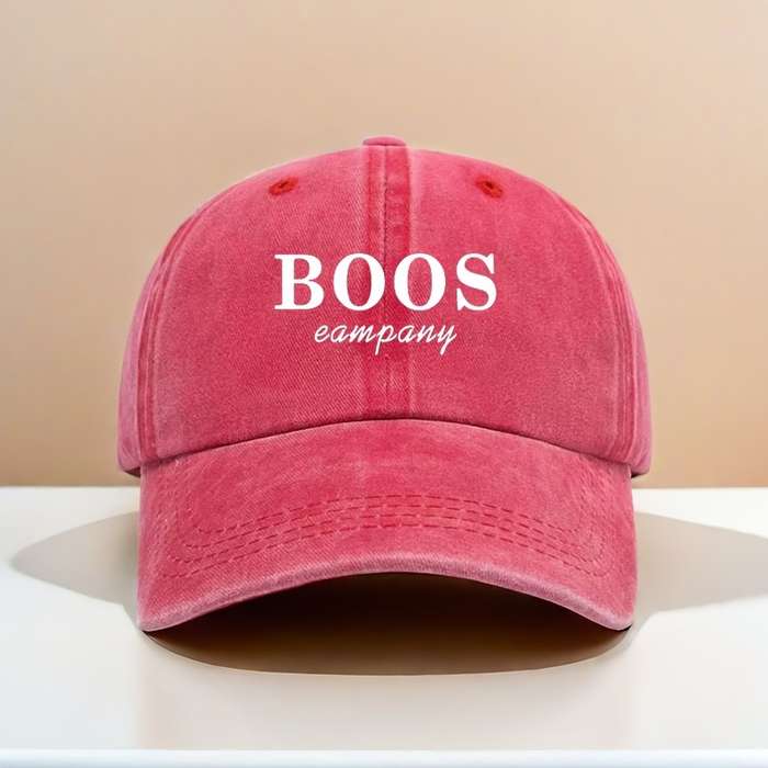 1pc Unisex Washable Baseball Cap with Adjustable Strap BOOS Company Printed Blue Denim Design
