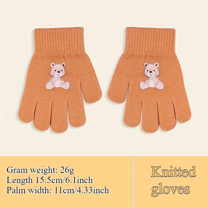 1 Pair Rose Red Horse Warm Gloves