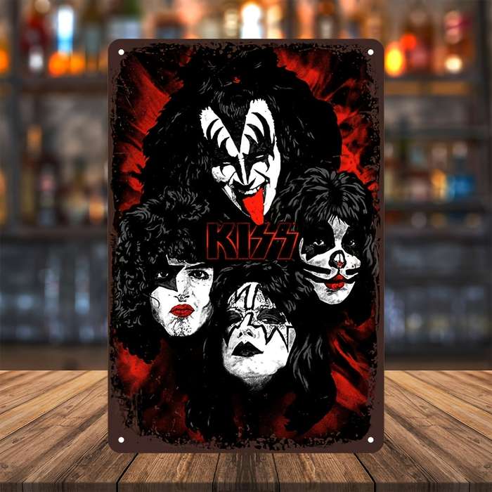 1pc Kiss Band Vintage Metal Poster Perfect for Man Cave Garden Bar or Garage Decor Durable Al