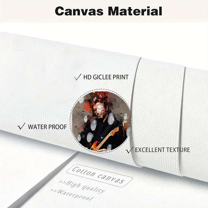 1pc  Eric Clapton Guitarist Canvas Art Vibrant 30.48x45.72cm Wall Decor Fiery Abstract Backgr