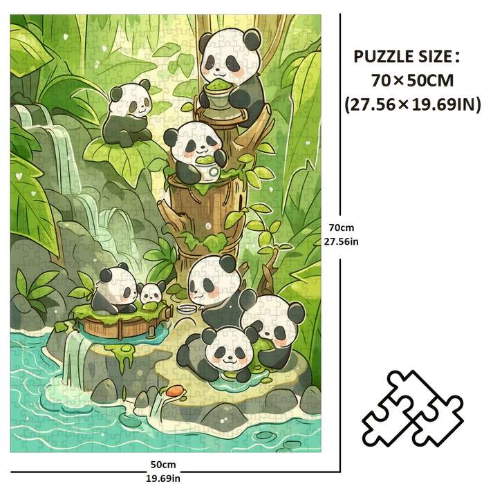 1000pcs Panda-Themed Jigsaw Puzzle for Adults Spring Pandas Artwork Challenging Pap
