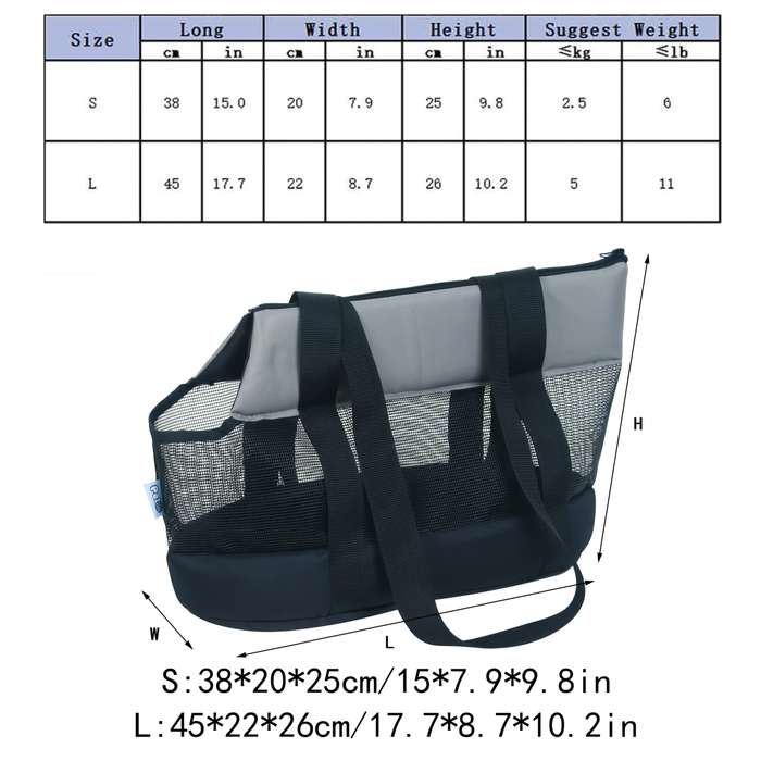 1pc Blacksize S Pet Bag