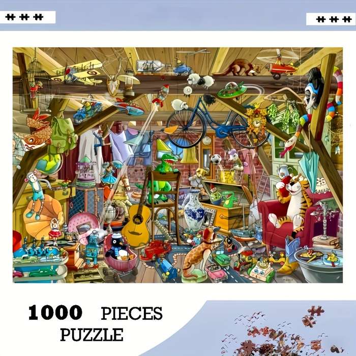 1000pcs Toy House Jigsaw Puzzle Vibrant DIY Brain Teaser for Adults Family Fun I