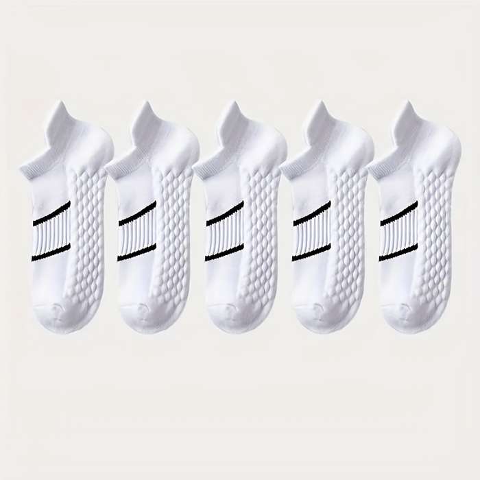 5 Pairs White One Size High Elastic Socks