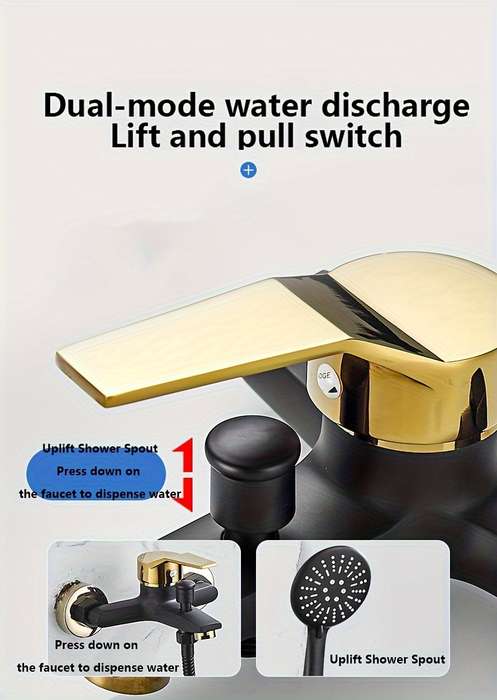 1PC Black Golden Bathtub Faucet