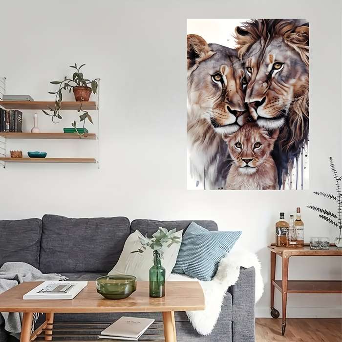 1000pcs Lion Family Jigsaw Puzzle Challenging DIY Brain Teaser for Adults Youngst