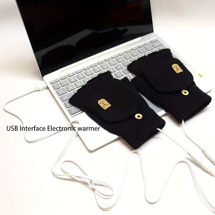 1 Pair Grey Warm Gloves