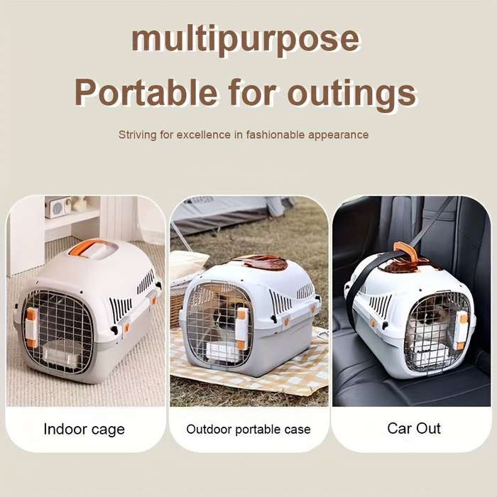 1pc Purple Airplane Case Add Hanging Bowl Add Partition Pet Bag