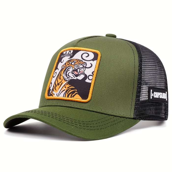 1pc Stylish Cartoon Embroidered Baseball Cap with Sun Protection Mesh for Outdoor Sports Lightwei