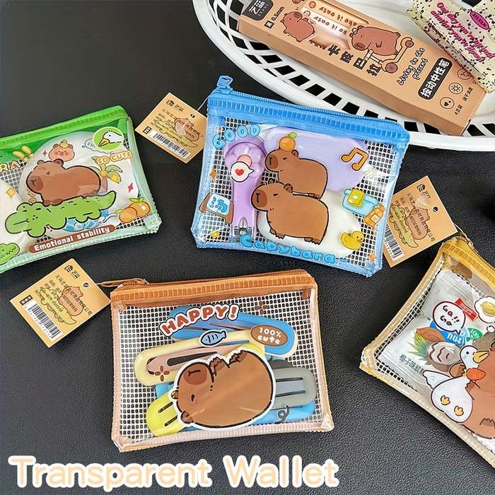1pc Adorable Capybara Coin Purse Four Styles to Choose From Compact and Portable Cosmetic Headph