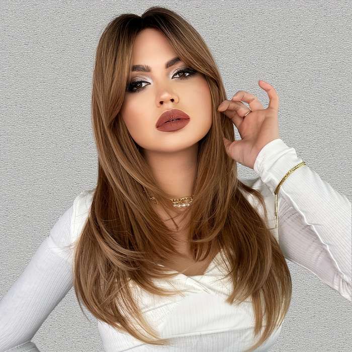 1Pc White Golden 60.96cm Fashion Design Wig