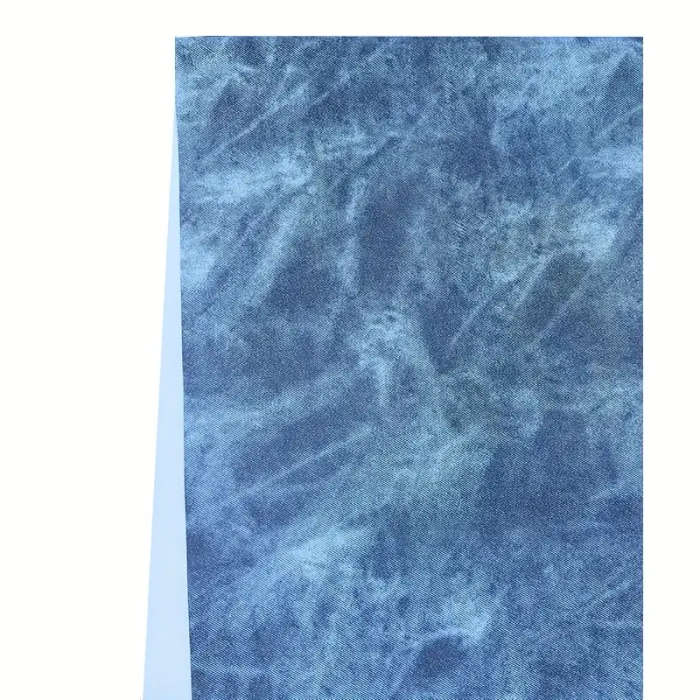 1 x 11.8X53 inch Faux Denim Leather Fabric Roll Blue