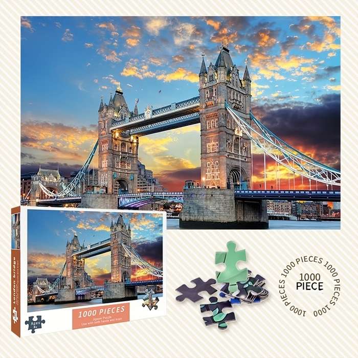 1000pcs London Bridge Jigsaw Puzzle for Adults 74.93x50.04 cm British Landmark Puzz