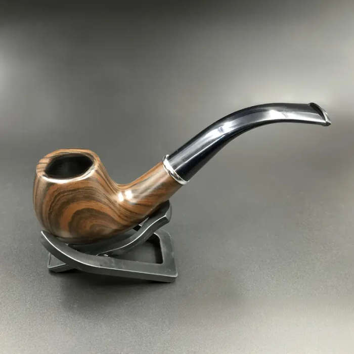 Natural Wood Grain Pipe With Stand