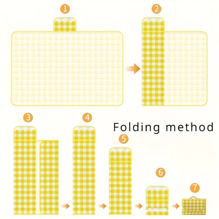 1pc Portable Waterproof Picnic Blanket Thick Moisture-Resistant Outdoor Camping Mat Foldable Picnic