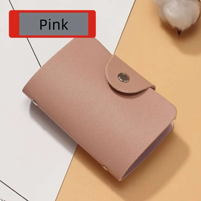 Waterproof Double-Layer Cowhide Business Card Holder Wallet