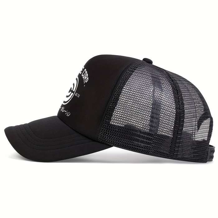 1pc Anime Printed Half Mesh Baseball Cap Unisex Outdoor Simple Fashion Lightweight Portabl