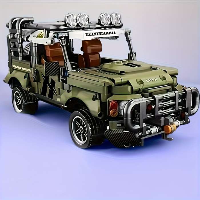 1000pcs Green Off-Road Vehicle Sports Car Building Blocks Model Car Favorite Assem