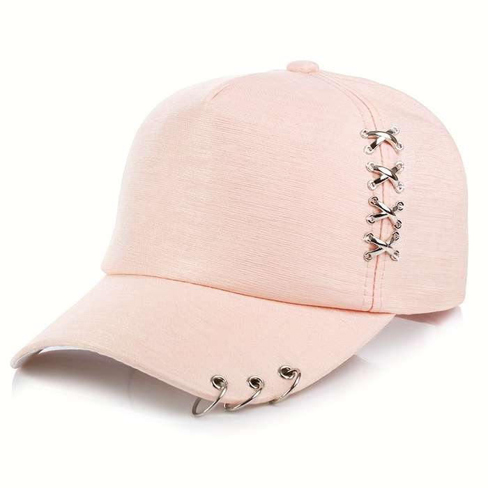 1pc Korean version of four seasons metal cross iron ring duckbill baseball cap men and women fashio