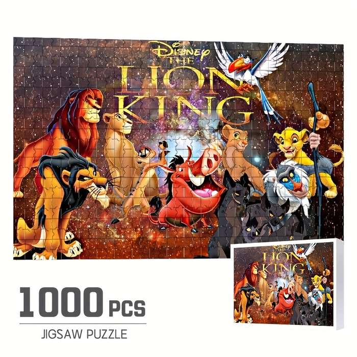 1000pcs Wooden Jigsaw Puzzle The Lion King Vibrant Character Design with Simba Na